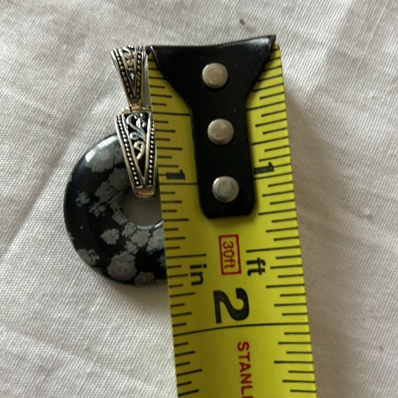 Snowflake obsidian gemstone pendant - Picture 7 of 8